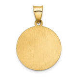 14k Polished and Satin Hollow Our Lady of Sorrows Medal Round Pendant XR1258