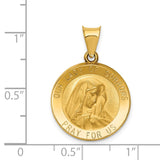 14k Polished and Satin Hollow Our Lady of Sorrows Medal Round Pendant XR1258