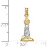 14K with White Rhodium 3-D St. Augustine Lighthouse Pendant K4146