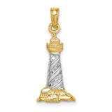 14K with White Rhodium 3-D St. Augustine Lighthouse Pendant K4146