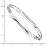 14k White Gold High Polished 5.00mm Hinged Oval Bangle Bracelet DB504