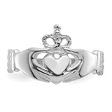 14k White Gold Polished Claddagh Ring K4773