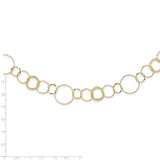 14K Polished Diamond-cut and Textured Circles 18 inch Necklace SF1668