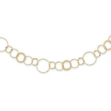 14K Polished Diamond-cut and Textured Circles 18 inch Necklace SF1668