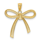 14k Gold Polished Ribbon Bow Pendant K5422