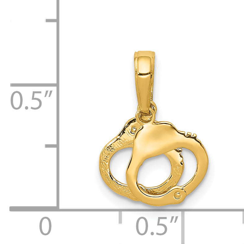 14k 2-Piece Handcuffs Pendant K2848