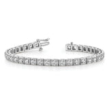 14k White Gold Complete 5.1 carat Round VS Diamond 4-prong 7 inch Tennis Bracelet X2164WVS