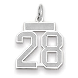 14kw Small Satin Number 28 Charm WSS28