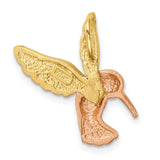 14K Two-tone with White Rhodium Satin Diamond-cut Hummingbird Chain Slide K5996