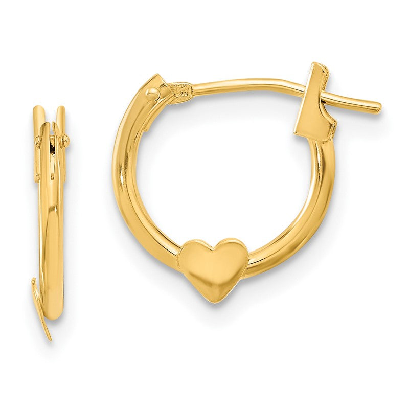 14k Madi K 9mm Heart Hoop Earrings GK254