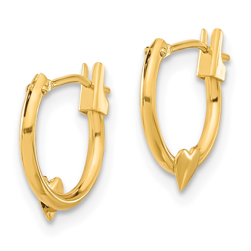 14k Madi K 9mm Heart Hoop Earrings GK254