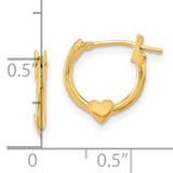 14k Madi K 9mm Heart Hoop Earrings GK254