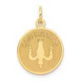 14k Polished CONFIRMATION with Dove Round Charm C1450