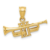 14K 3-D Trumpet Pendant D3438