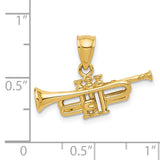 14K 3-D Trumpet Pendant D3438