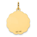 14K HAPPY ANNIVERSARY with Bells 18mm Engravable Disc Charm XAC572