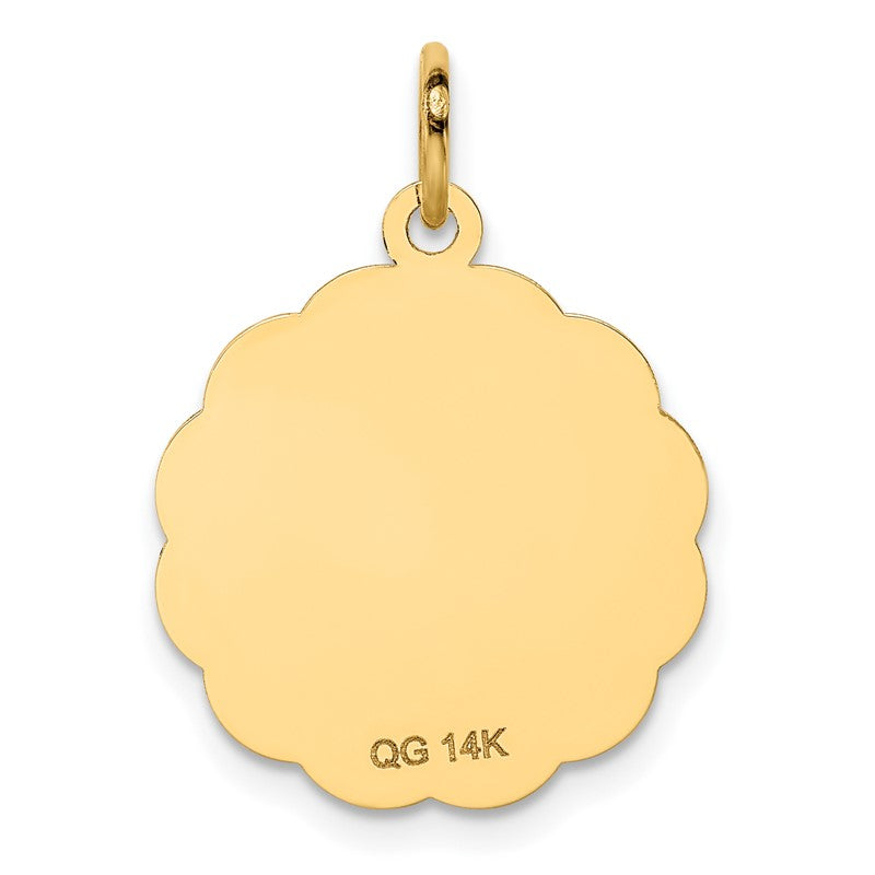 14K HAPPY ANNIVERSARY with Bells 18mm Engravable Disc Charm XAC572