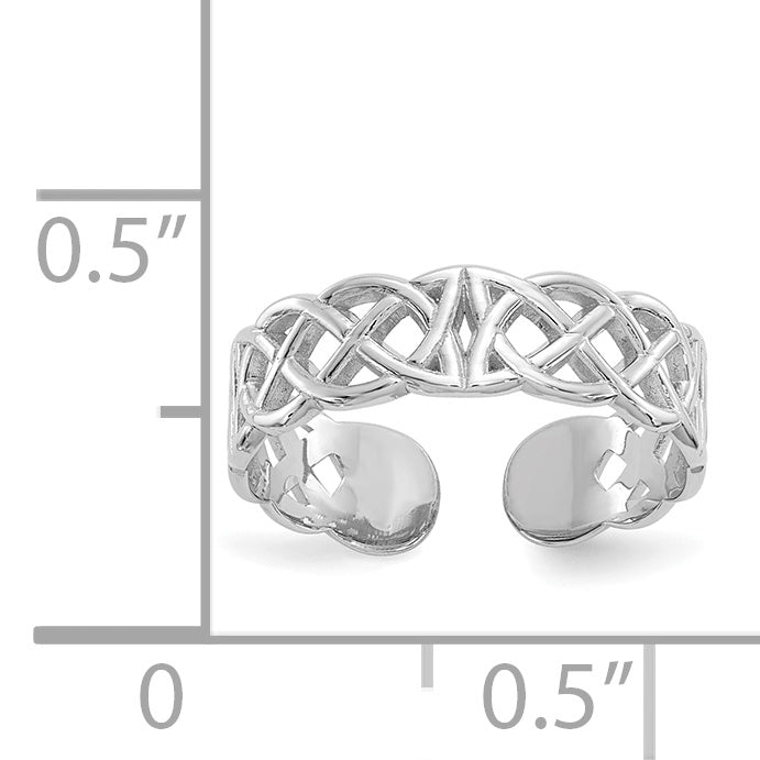 14k White Gold Polished Celtic Knot Toe Ring K5104