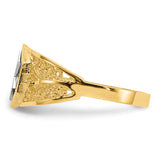 14k Two-Tone Polished Star of David Ring K5737