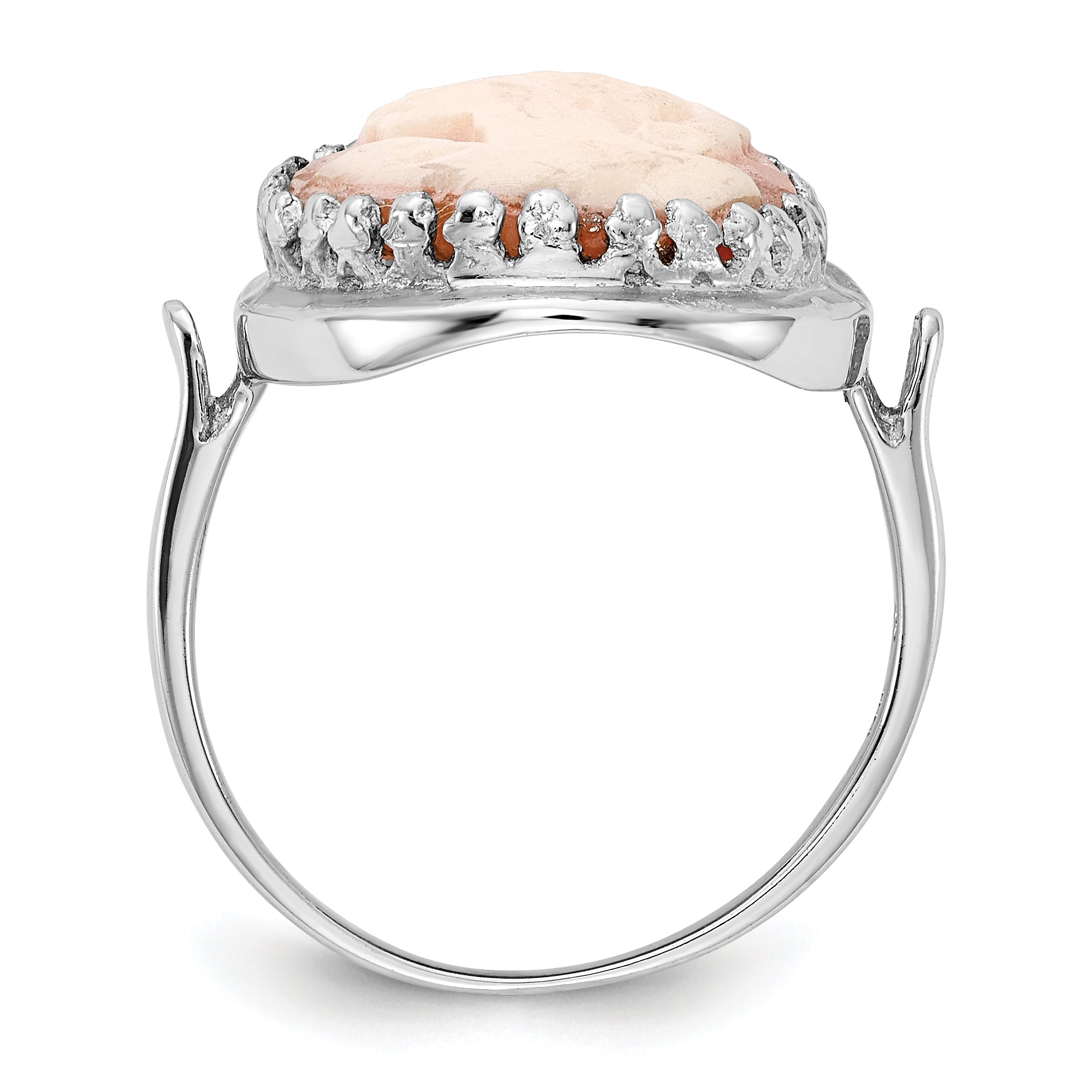 14k White Gold Cameo Ring Y4479CAM
