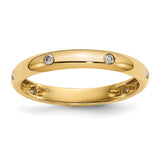 14k Rose Gold 3mm 6-stone 1/10 carat Diamond Band RM5621