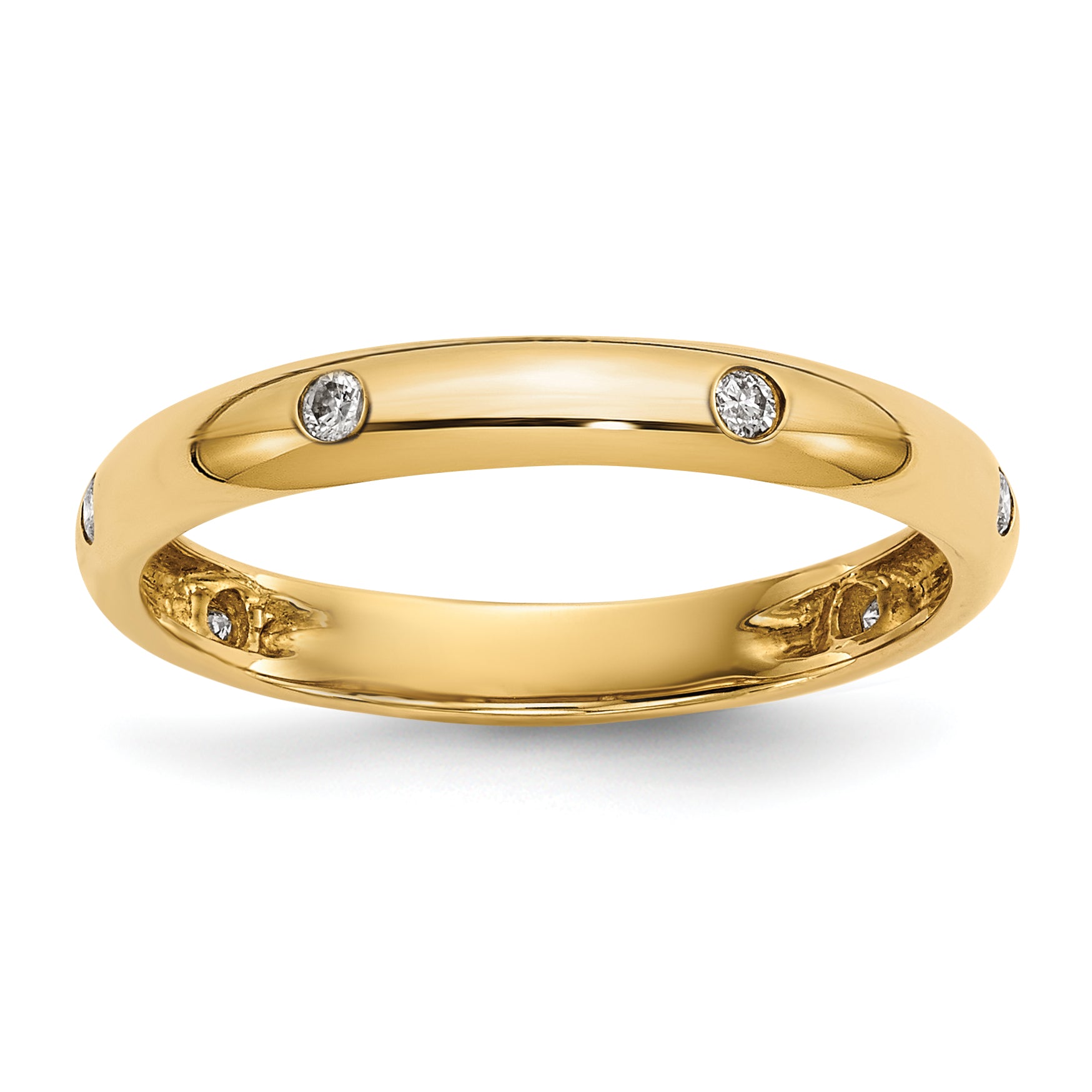 14k Rose Gold 3mm 6-stone 1/10 carat Diamond Band RM5621