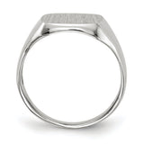 14k White Gold 10.5x11.0mm Cushion Open Back Signet Ring RS606