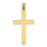 14k Etched Floral Cross Pendant XR139