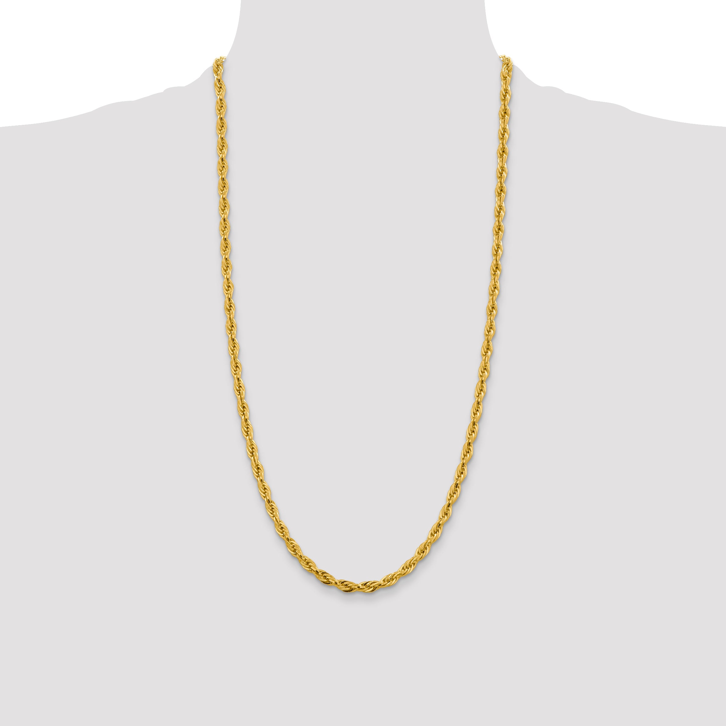 14K 26 inch 4.75mm Semi Solid Rope with Lobster Clasp Chain BC169