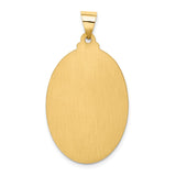 14k Polished and Satin Hollow Saint Christopher Medal Oval Pendant REL139