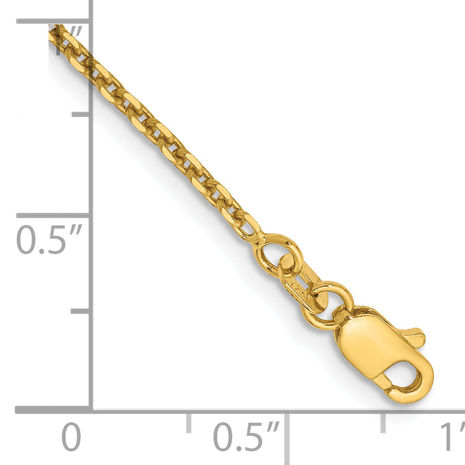 14K 26 inch 1.65mm Solid Diamond-cut Cable with Lobster Clasp Chain PEN141