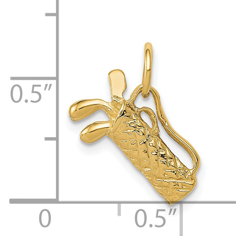 14k 3-D Golf Bag Charm A7107