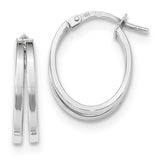 14k White Gold Polished Double Hoops TF1288W