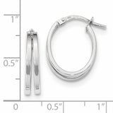 14k White Gold Polished Double Hoops TF1288W
