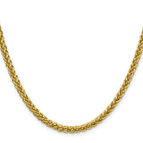 14K 26 inch 4.65mm Semi-Solid 3-Wire Wheat with Lobster Clasp Chain BC178