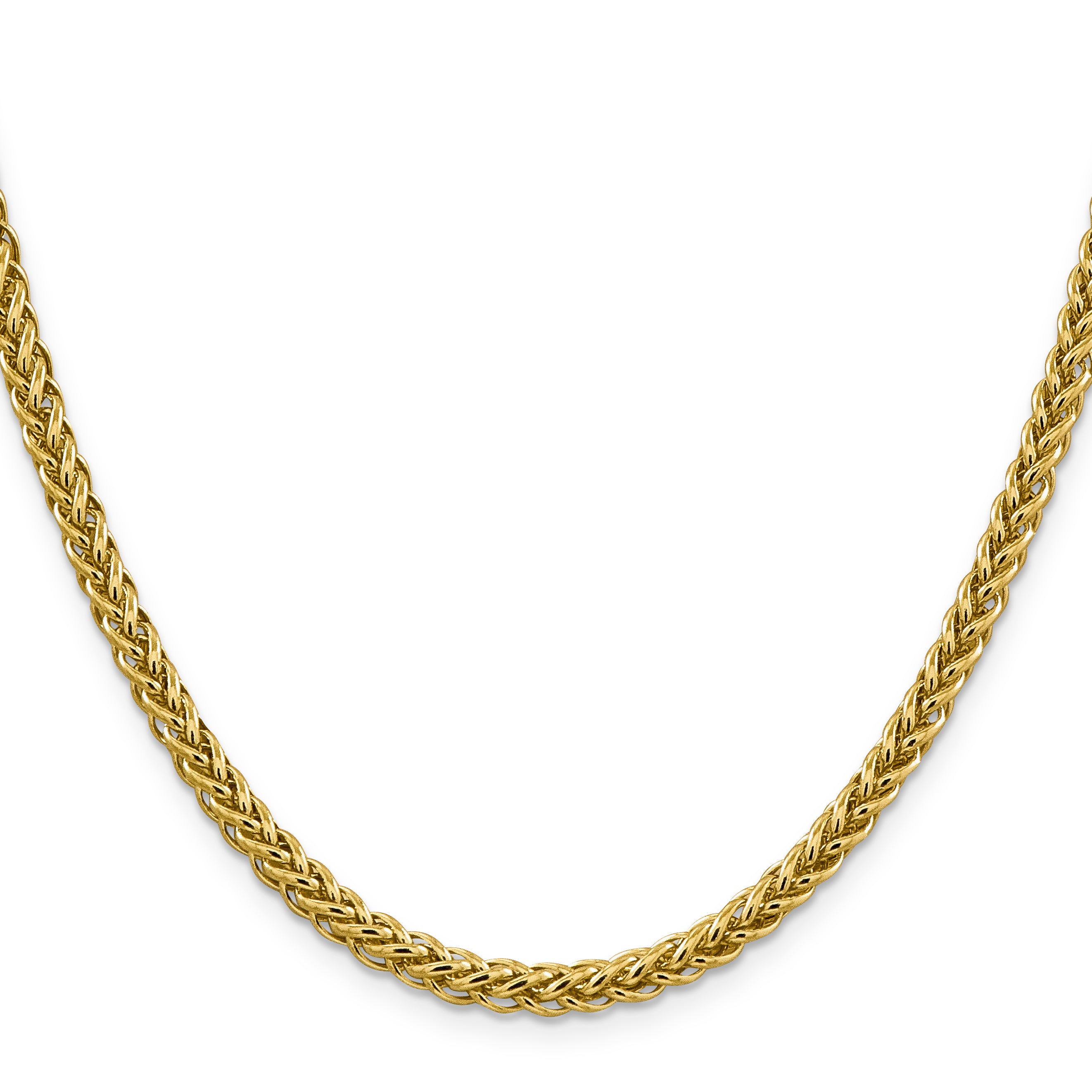 14K 26 inch 4.65mm Semi-Solid 3-Wire Wheat with Lobster Clasp Chain BC178