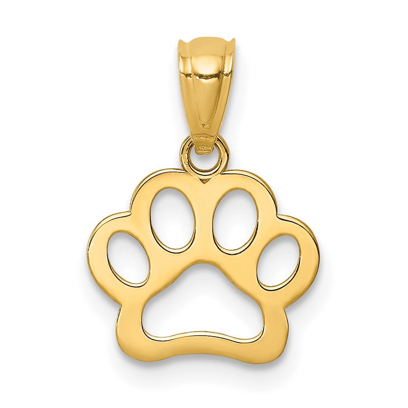 14K Cut-out Paw Print Pendant C4614