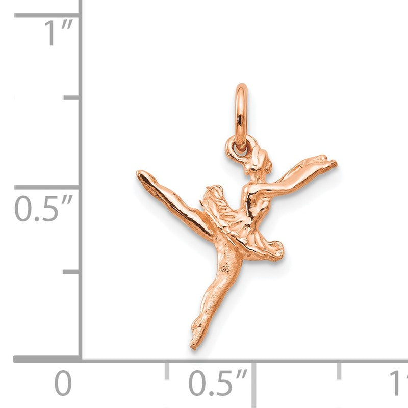 14K Rose Gold Polished 3-D Ballerina Charm K940