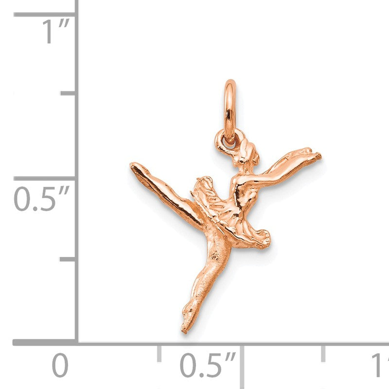 14K Rose Gold Polished 3-D Ballerina Charm K940