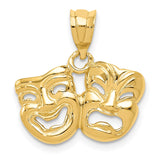 14k Polished Open-Backed Comedy/Tragedy Pendant D1245