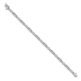 14k White Gold Complete 1 carat Round AAA Diamond Bezel Paperclip Link 7 inch Tennis Bracelet X639WAAA