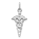 14k White Gold 3-D Caduceus Charm WCH56