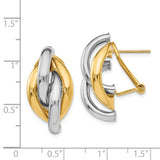 14k Two-tone Swirl Omega Back Post Earrings TM427