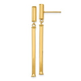 14k Polished Square Bar Dangle Post Earrings E815