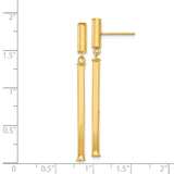 14k Polished Square Bar Dangle Post Earrings E815