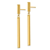14k Polished Square Bar Dangle Post Earrings E815