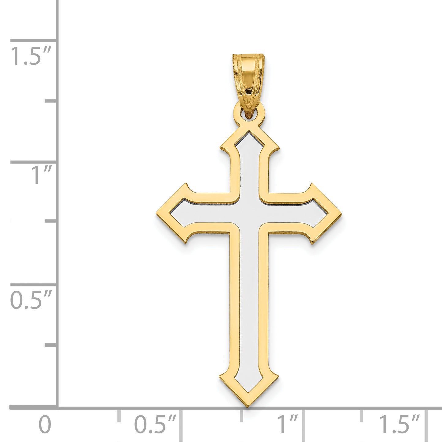 14k Two-tone Passion Cross Pendant XK610