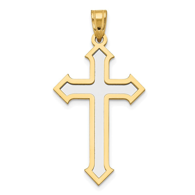 14k Two-tone Passion Cross Pendant XK610