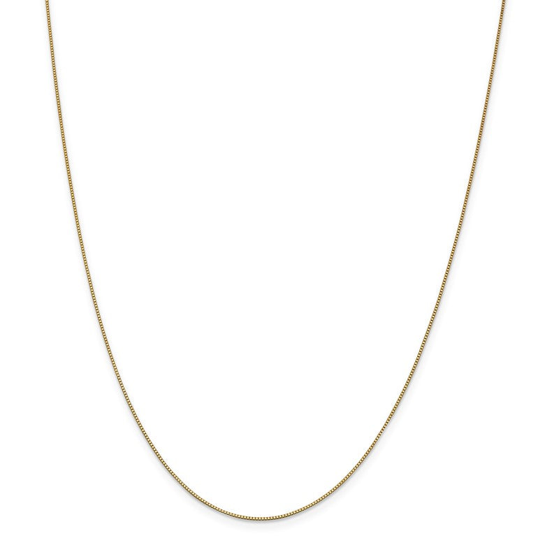 14K 14 inch .7mm Box with Lobster Clasp Chain BOX075