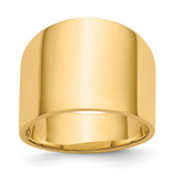 14K 15mm Flat-top Tapered Cigar Band Ring K4632